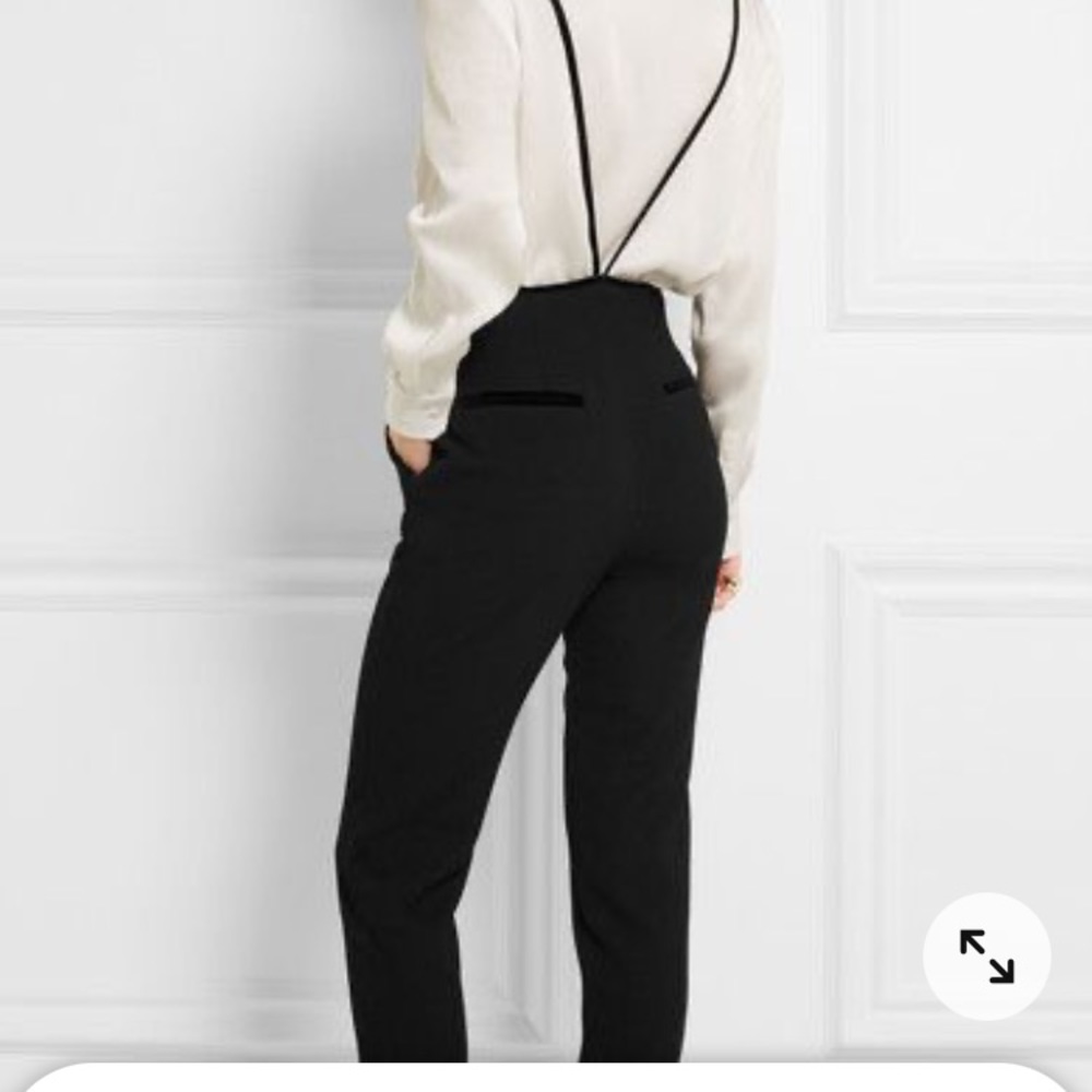 Maje Velvet-Trimmed Crepe Straight leg pants 38